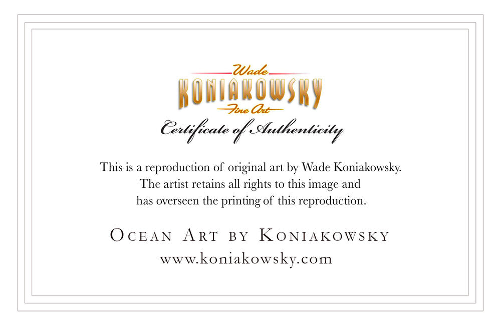 Certificate of Authenticity that comes on the back of Matted Prints