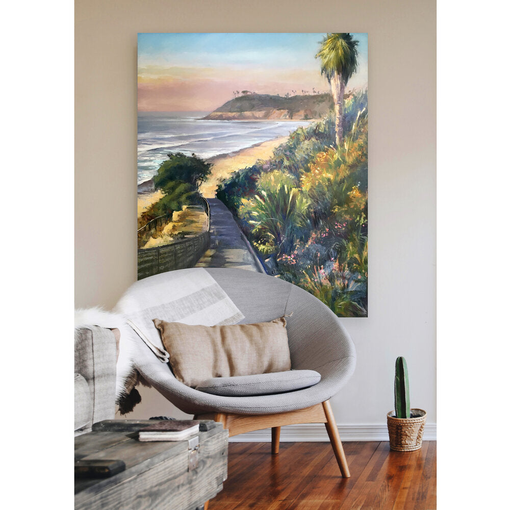 Mock up of Path to Paradise hung on a wall.  