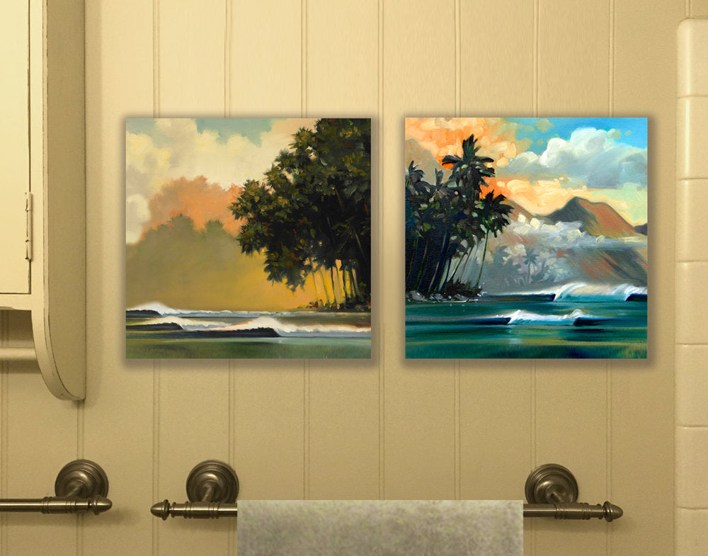 Mock up of squares hung on wall