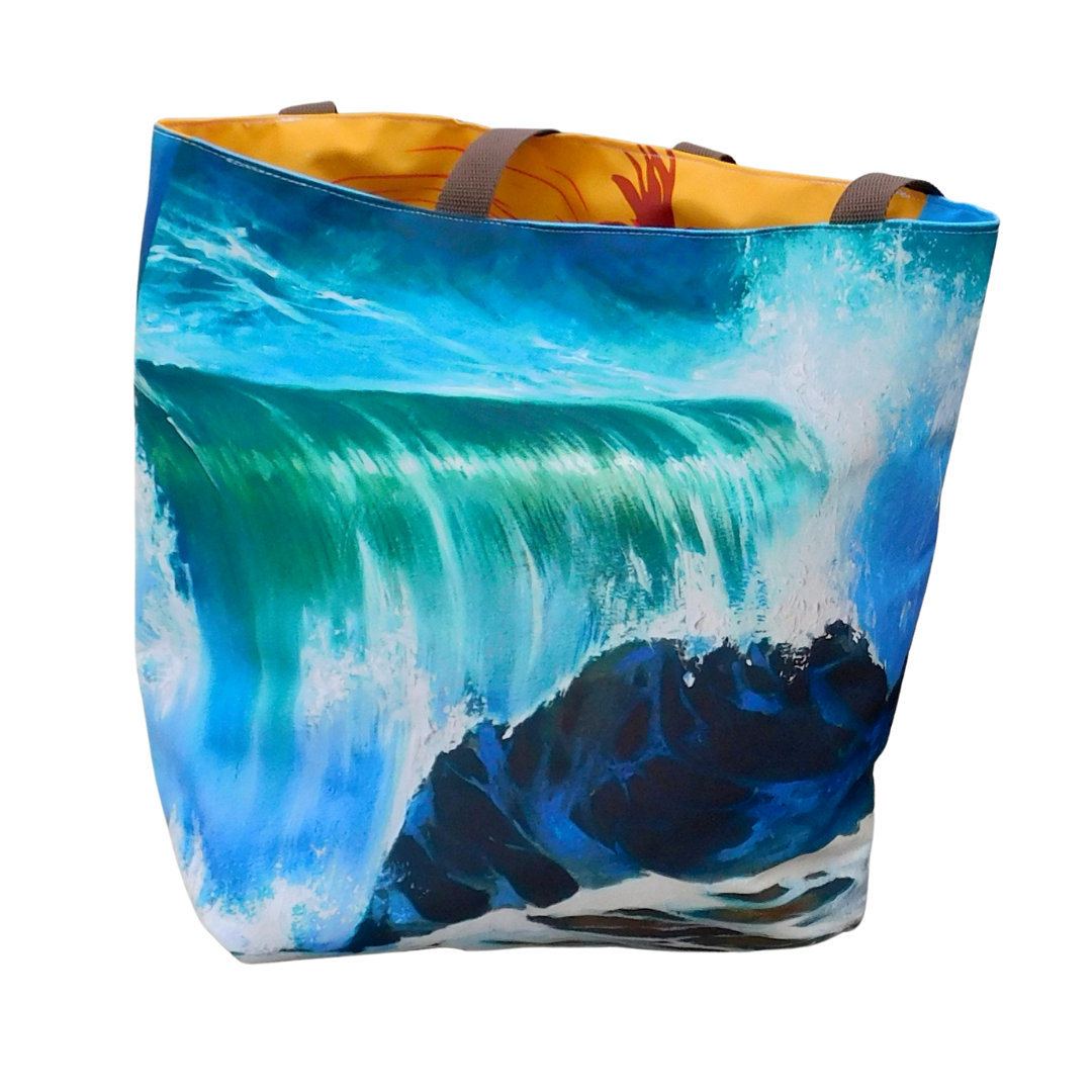 バッグ SEA REVERSIBLE TOTE BAG CHARCOAL Reversible Tote Bag – Ocean Art by Koniakowsky